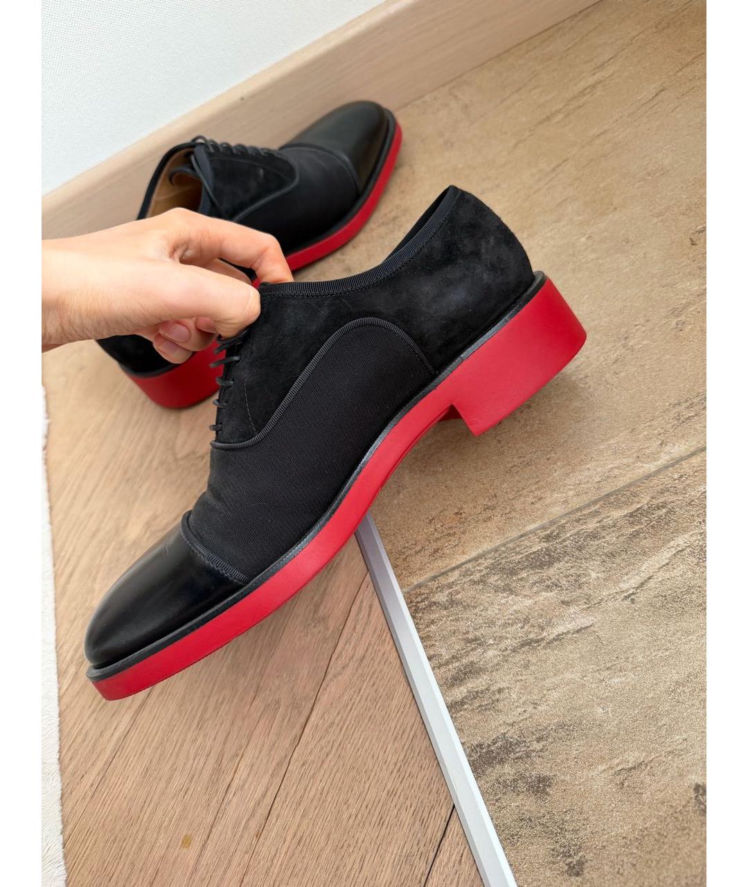 CHRISTIAN LOUBOUTIN Черные кожаные туфли, фото 5