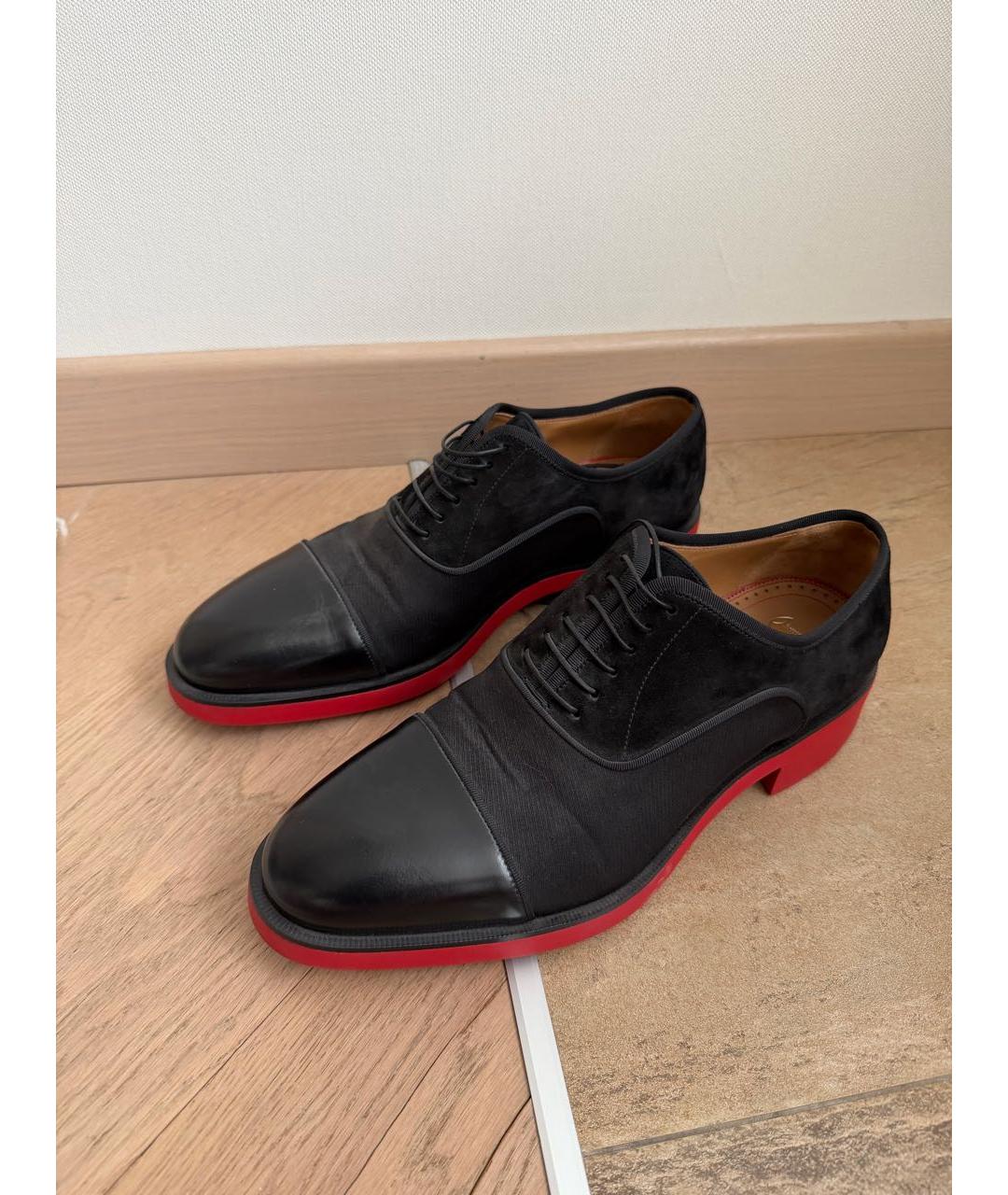 CHRISTIAN LOUBOUTIN Черные кожаные туфли, фото 2