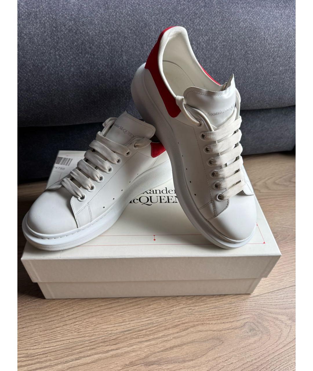 ALEXANDER MCQUEEN Белые кожаные низкие кроссовки / кеды, фото 9