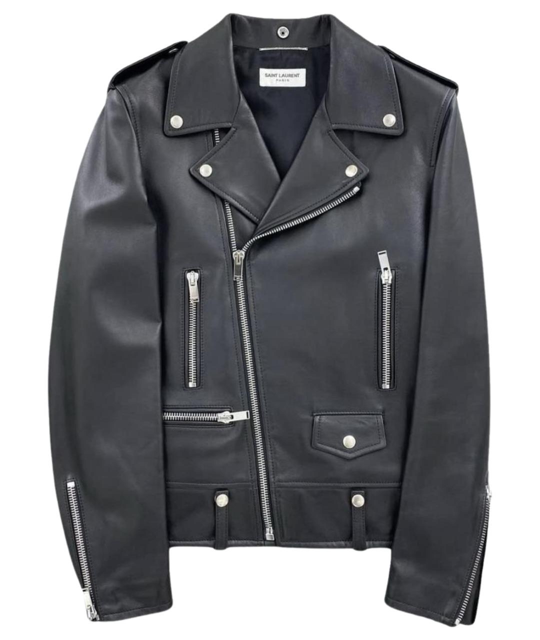 SAINT LAURENT Черная кожаная куртка, фото 1