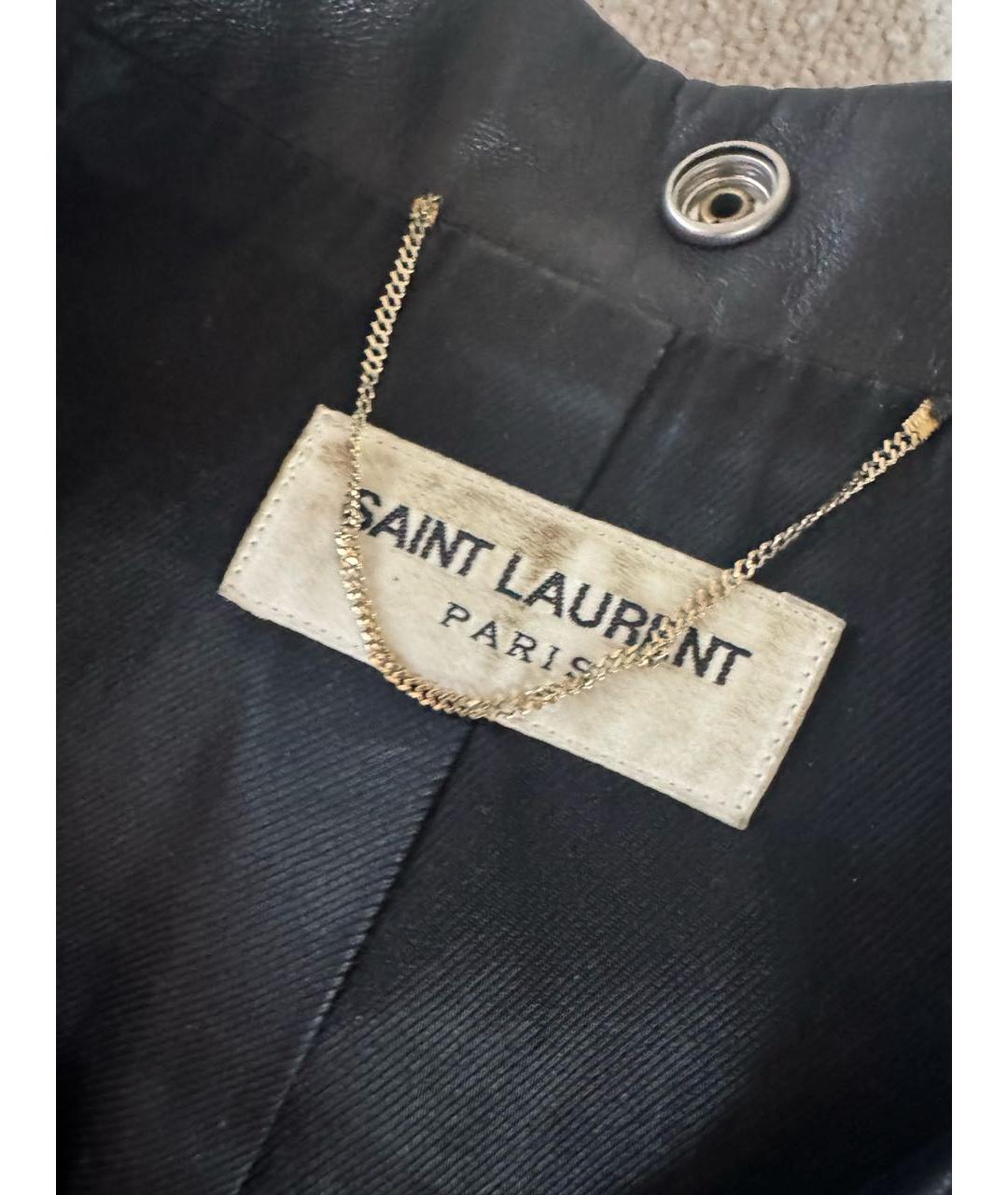 SAINT LAURENT Черная кожаная куртка, фото 5