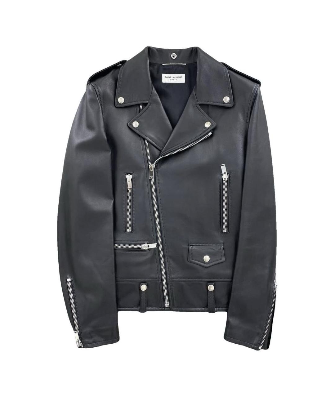 SAINT LAURENT Черная кожаная куртка, фото 9