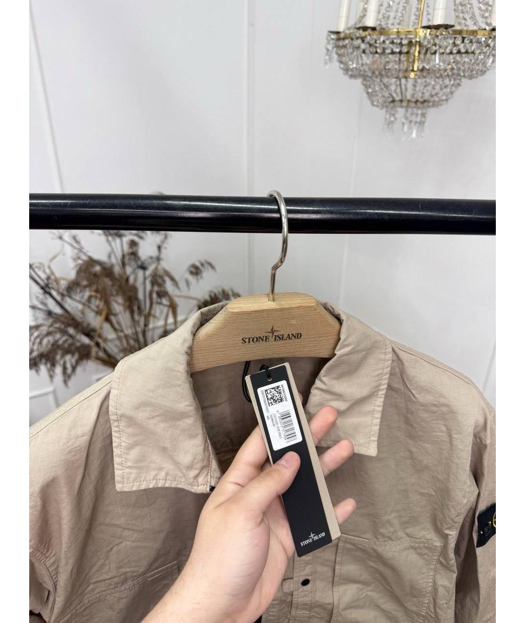 STONE ISLAND Бежевая хлопковая куртка, фото 3