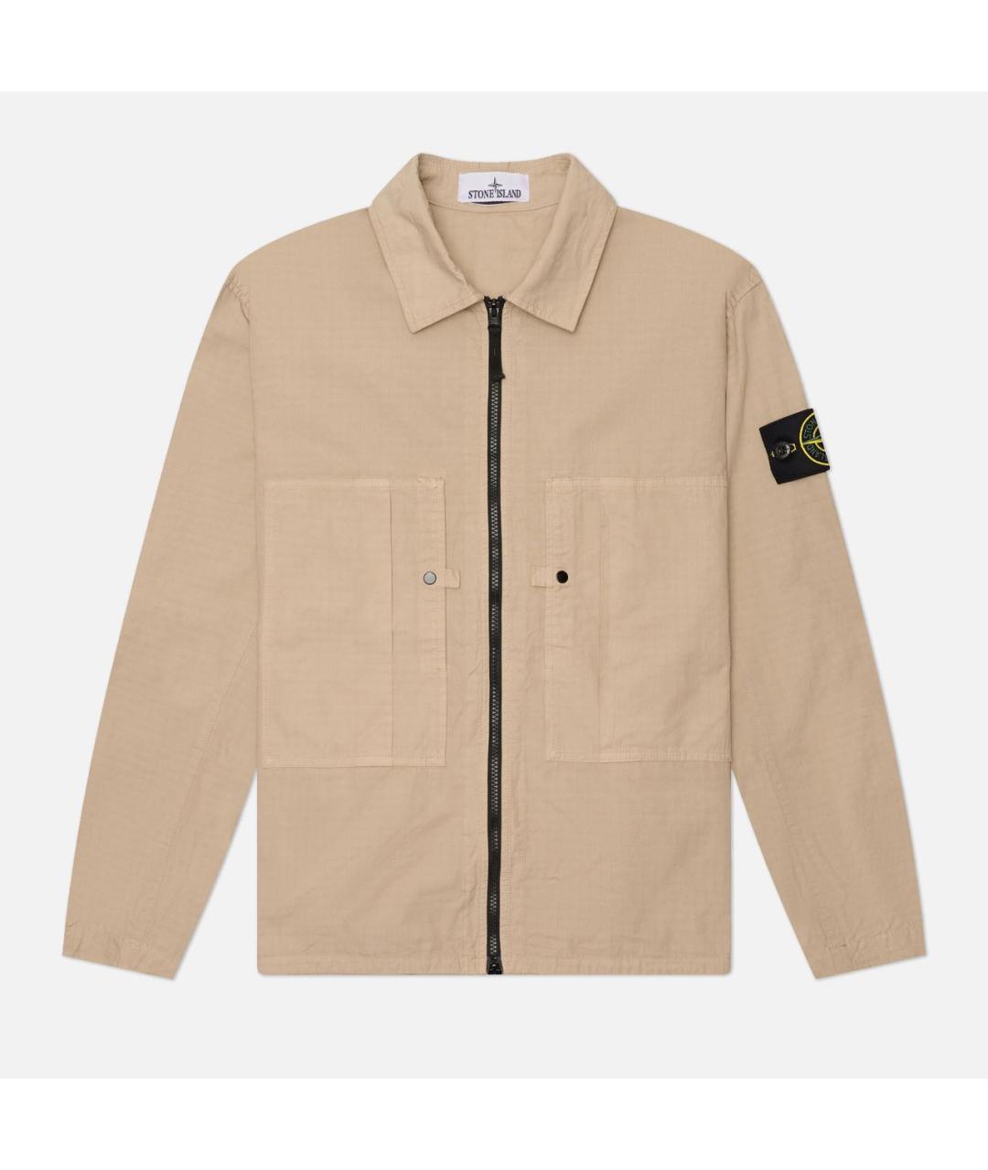 STONE ISLAND Бежевая хлопковая куртка, фото 9