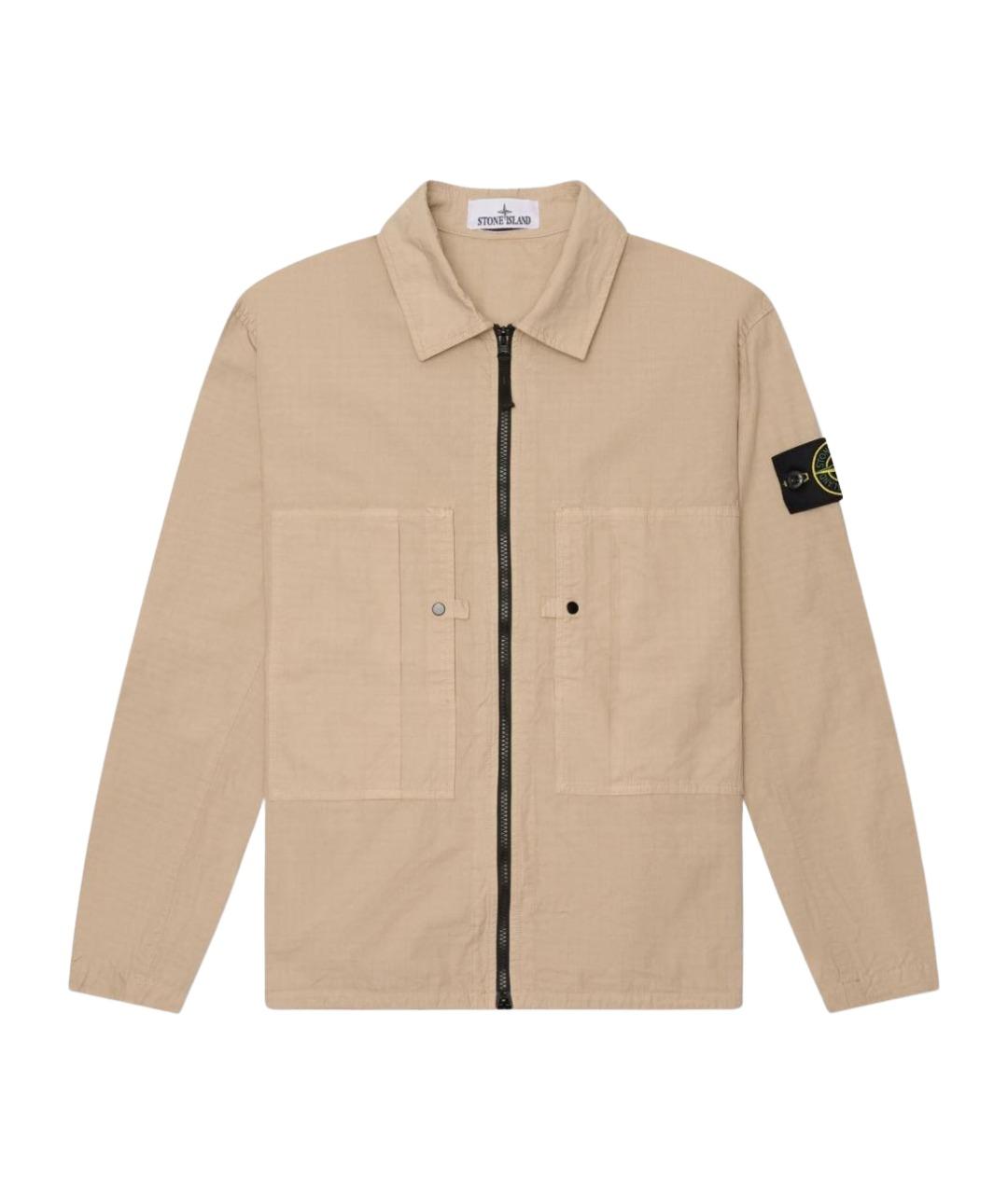 STONE ISLAND Бежевая хлопковая куртка, фото 1