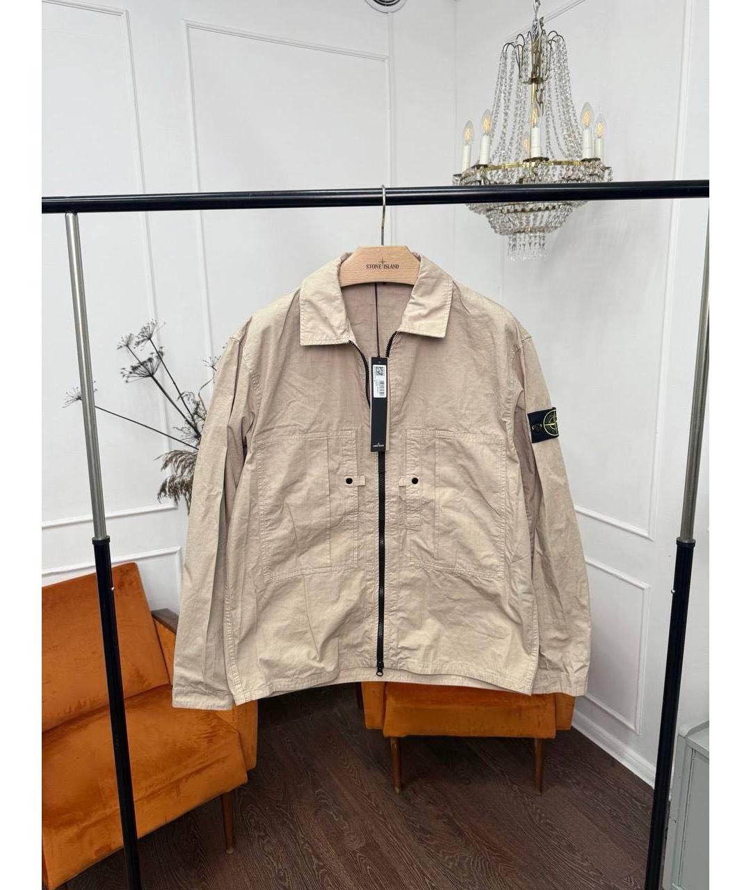 STONE ISLAND Бежевая хлопковая куртка, фото 2