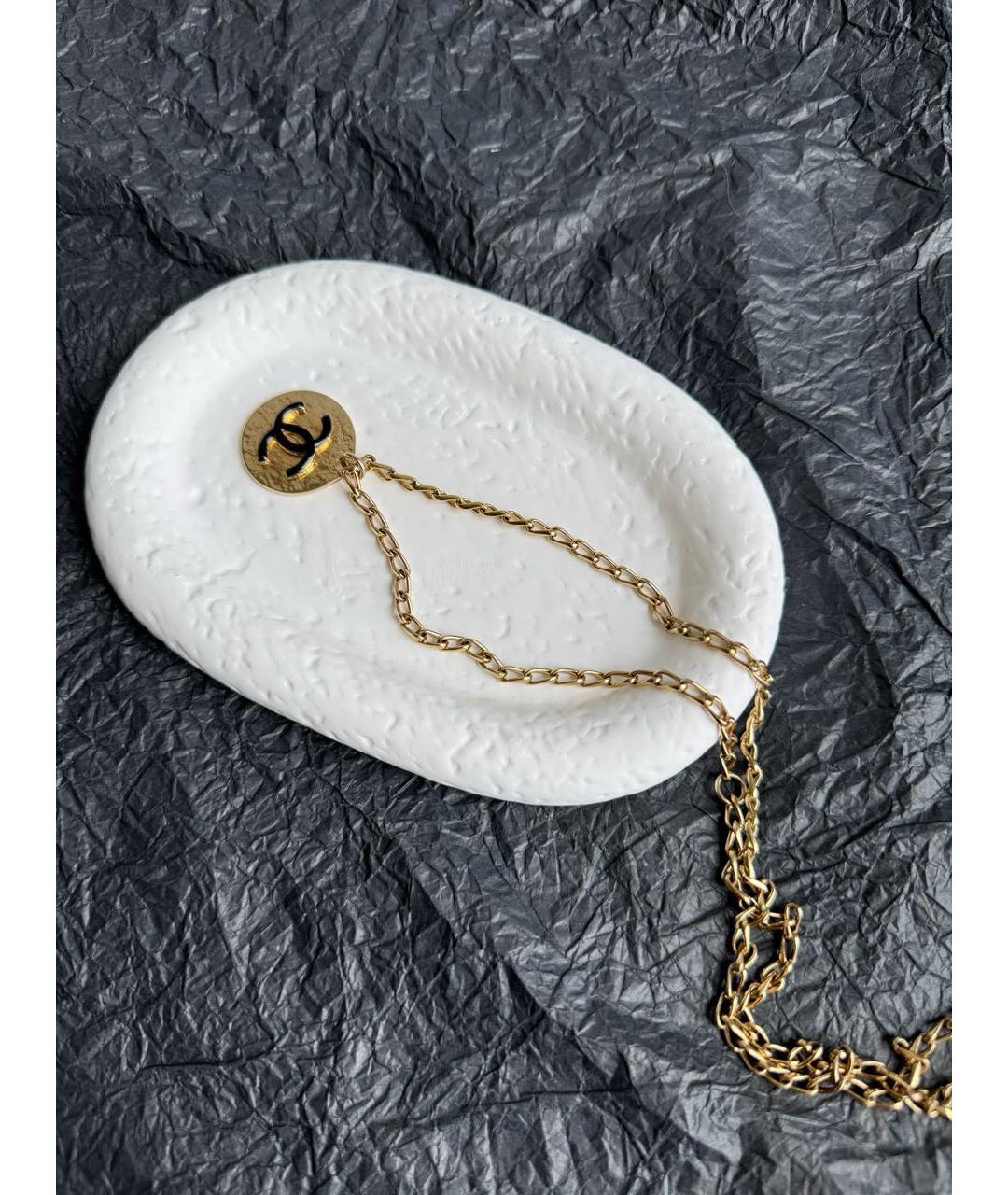 CHANEL Золотая металлическая подвеска, фото 3