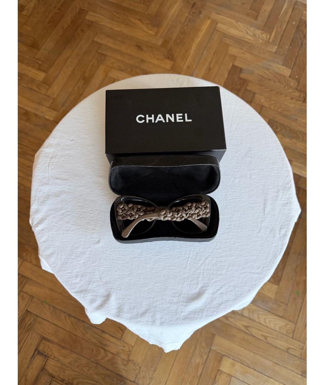 CHANEL Коричневые пластиковые солнцезащитные очки, фото 7