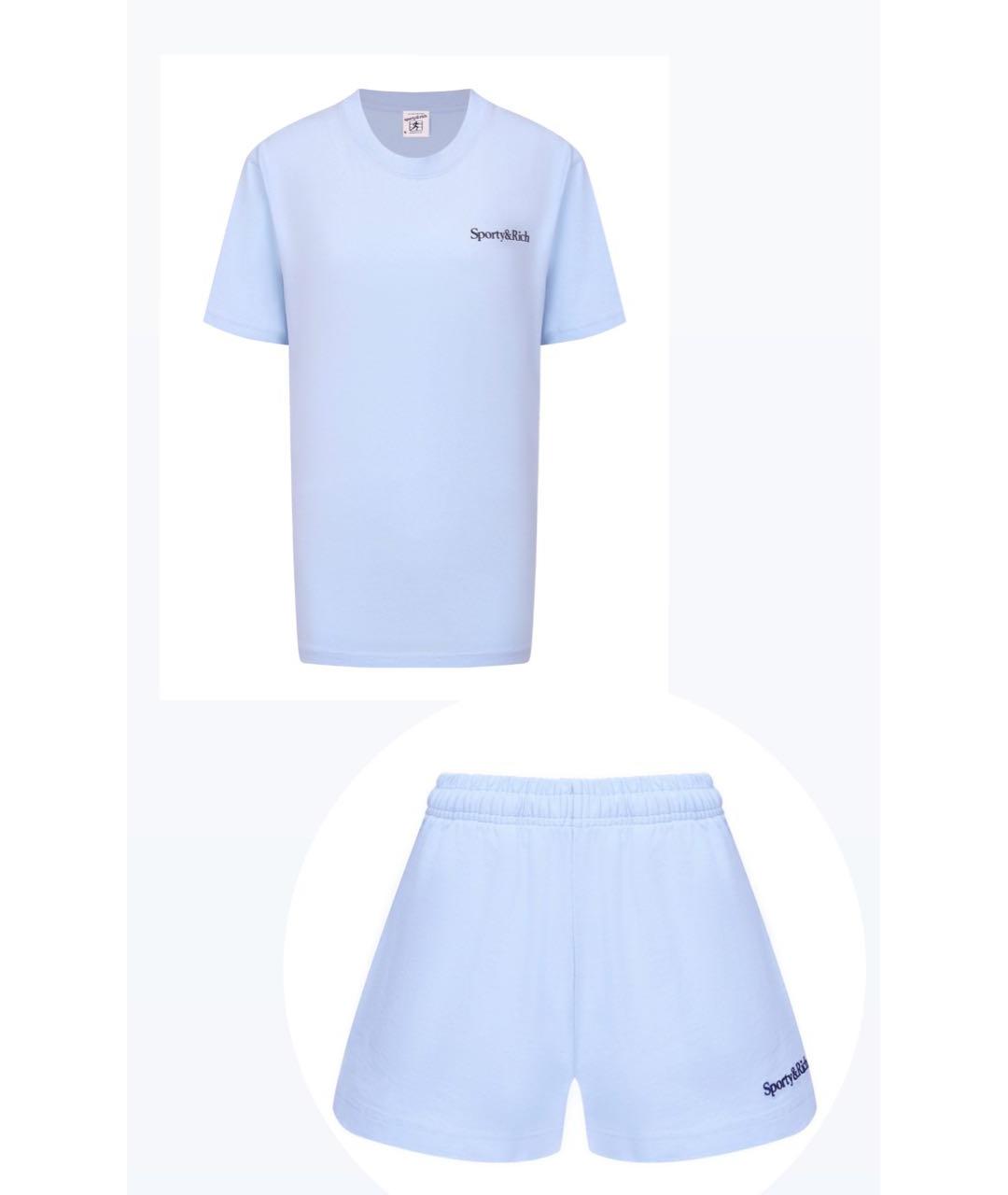 SPORTY AND RICH Голубой хлопковый спортивные костюмы, фото 9