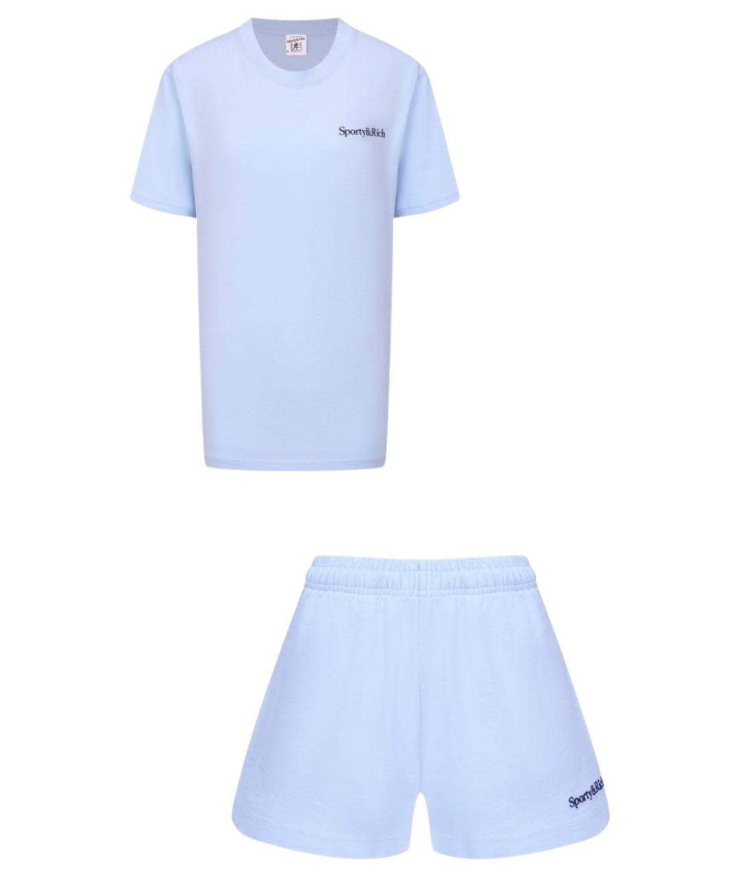 SPORTY AND RICH Голубой хлопковый спортивные костюмы, фото 1