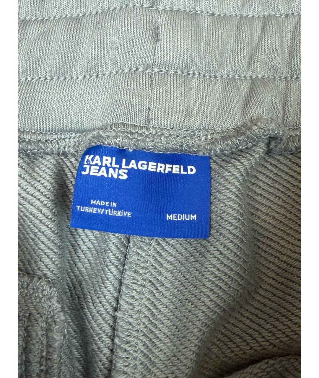KARL LAGERFELD Зеленые хлопковые повседневные брюки, фото 3