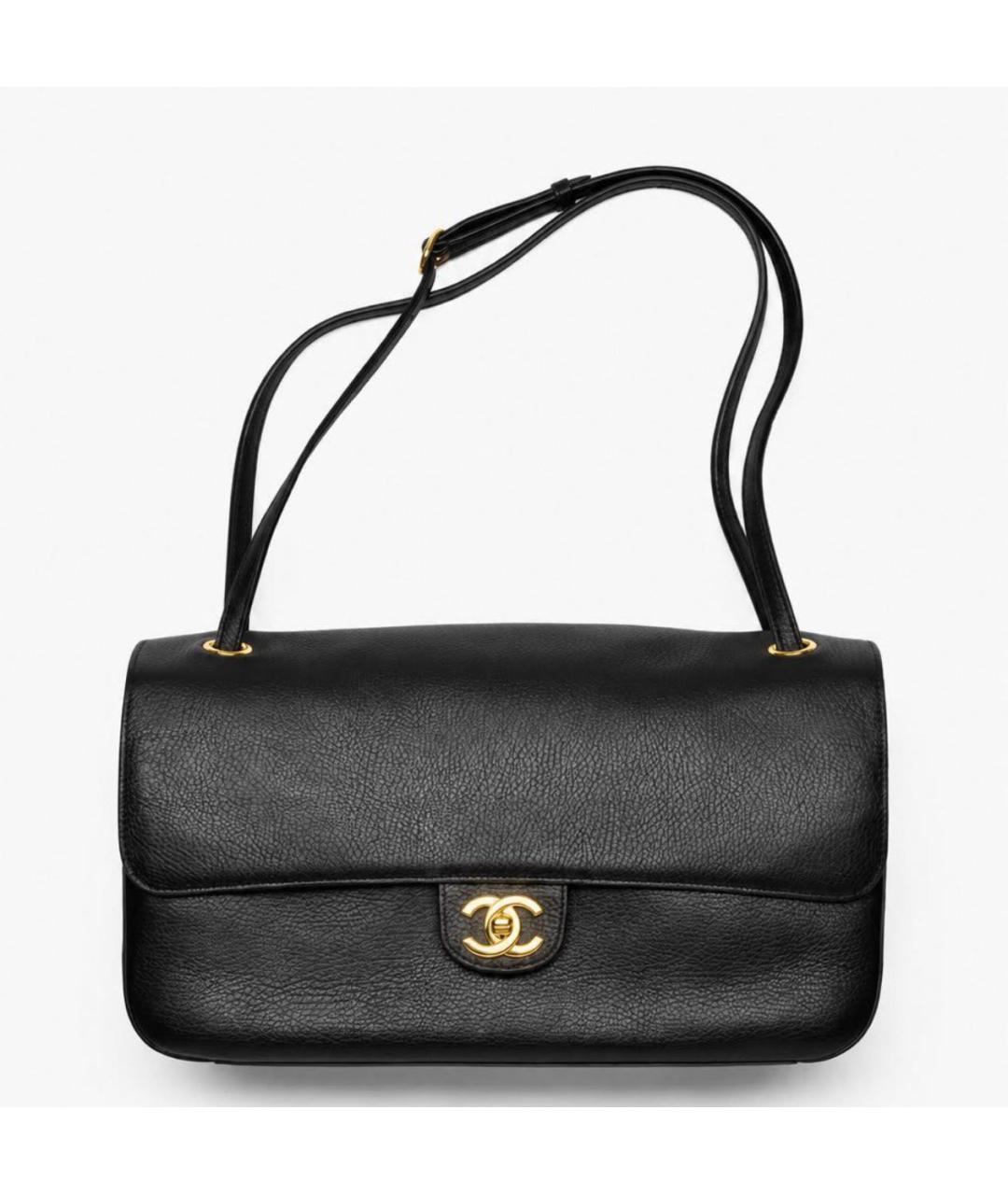 CHANEL Черная кожаная сумка с короткими ручками, фото 7