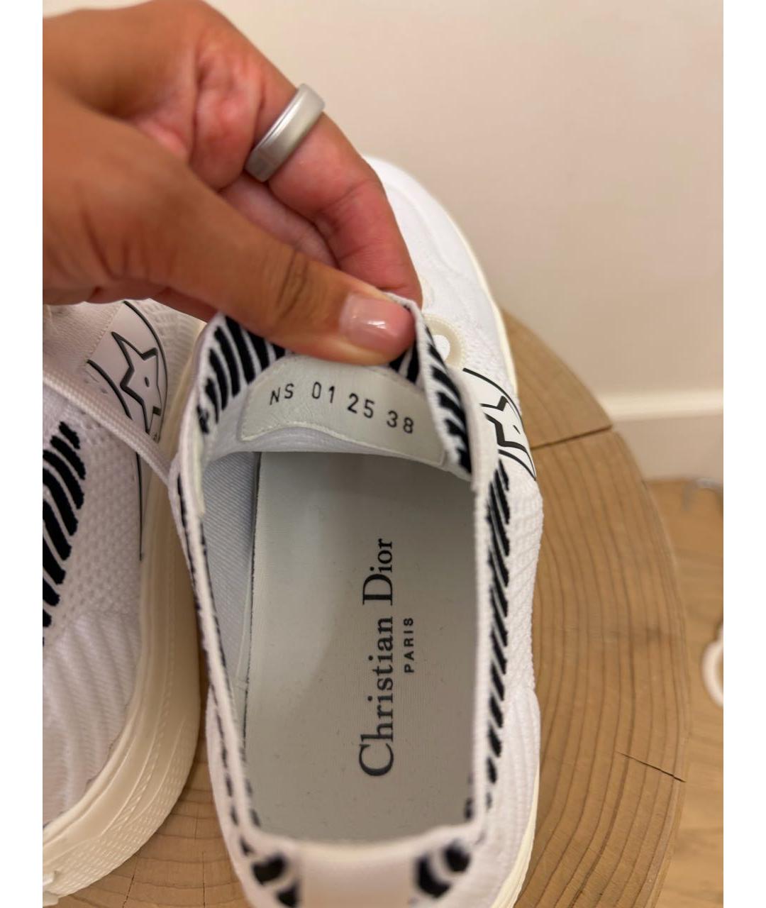 CHRISTIAN DIOR Белые текстильные кроссовки, фото 4