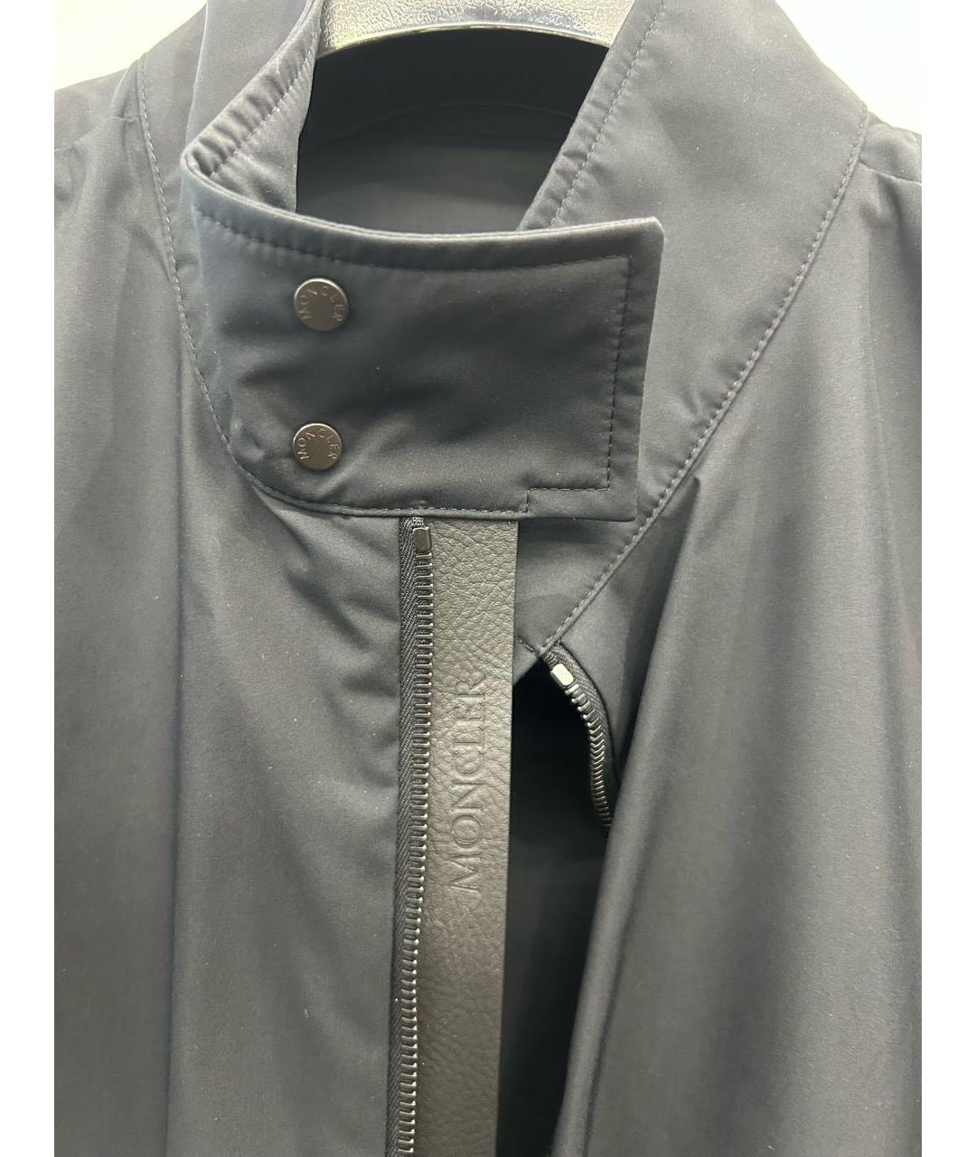 MONCLER Темно-синяя полиэстеровая куртка, фото 4