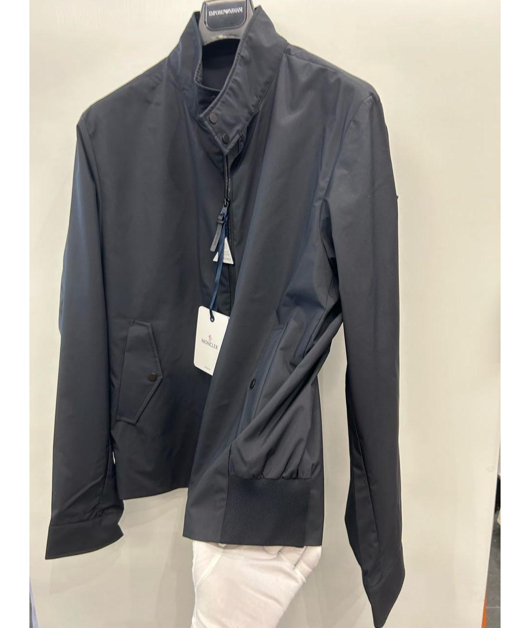 MONCLER Темно-синяя полиэстеровая куртка, фото 7