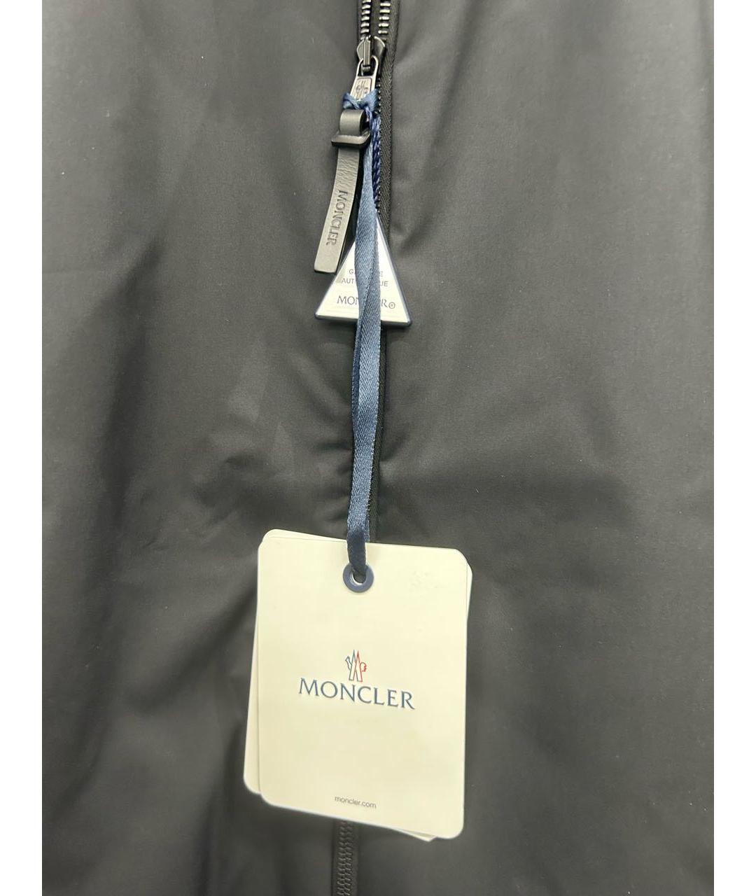 MONCLER Темно-синяя полиэстеровая куртка, фото 3