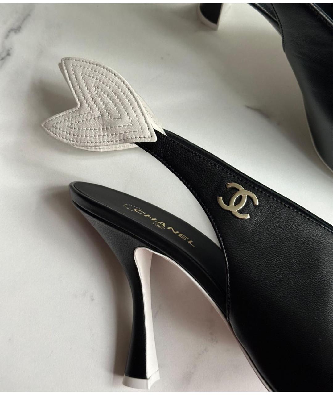 CHANEL Черные кожаные туфли, фото 4