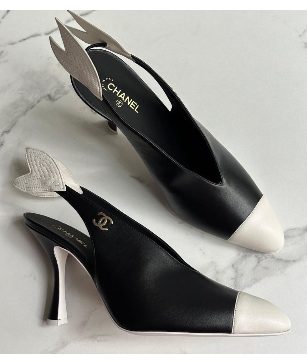 CHANEL Черные кожаные туфли, фото 6