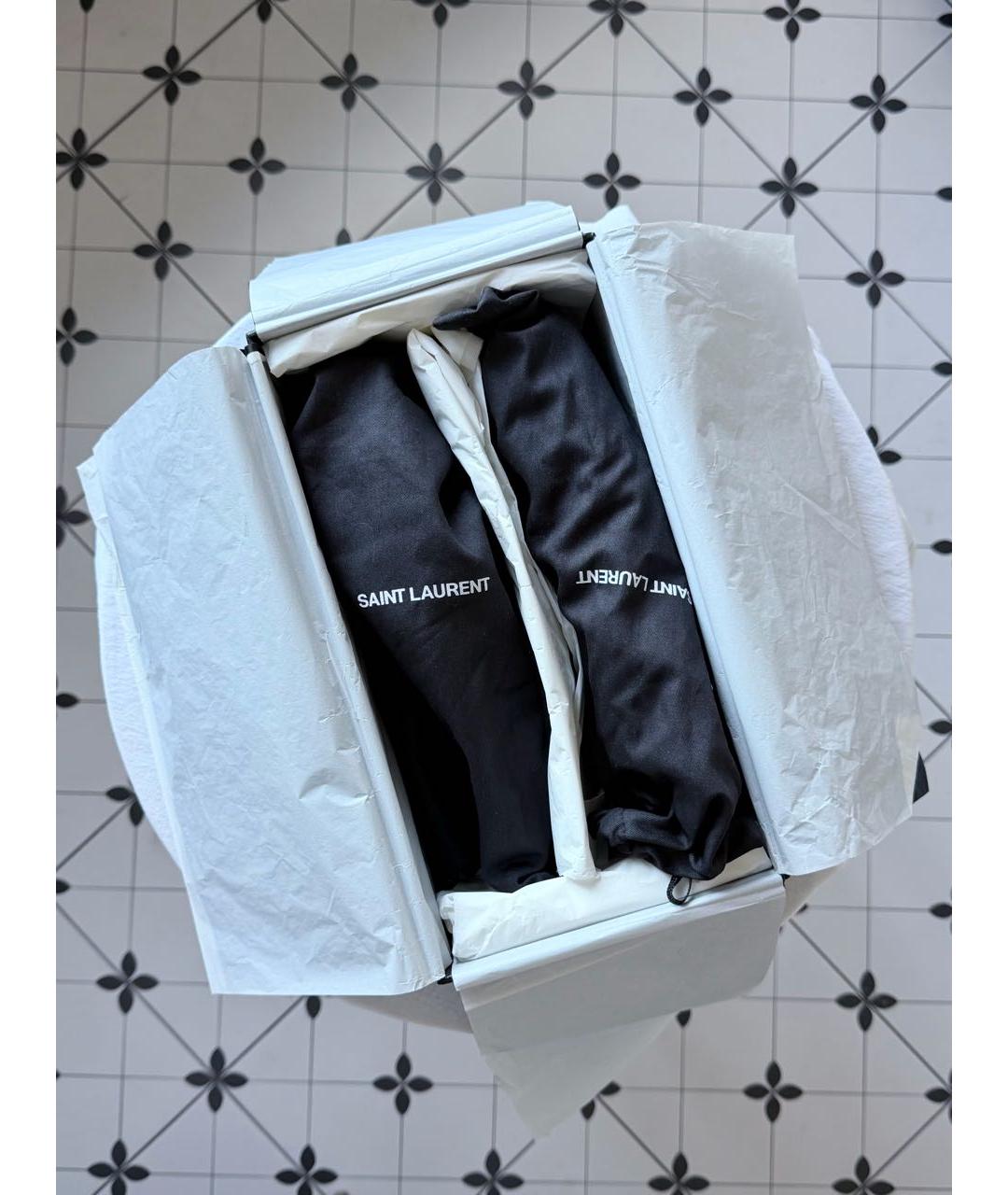 SAINT LAURENT Бежевые шлепанцы из лакированной кожи, фото 7