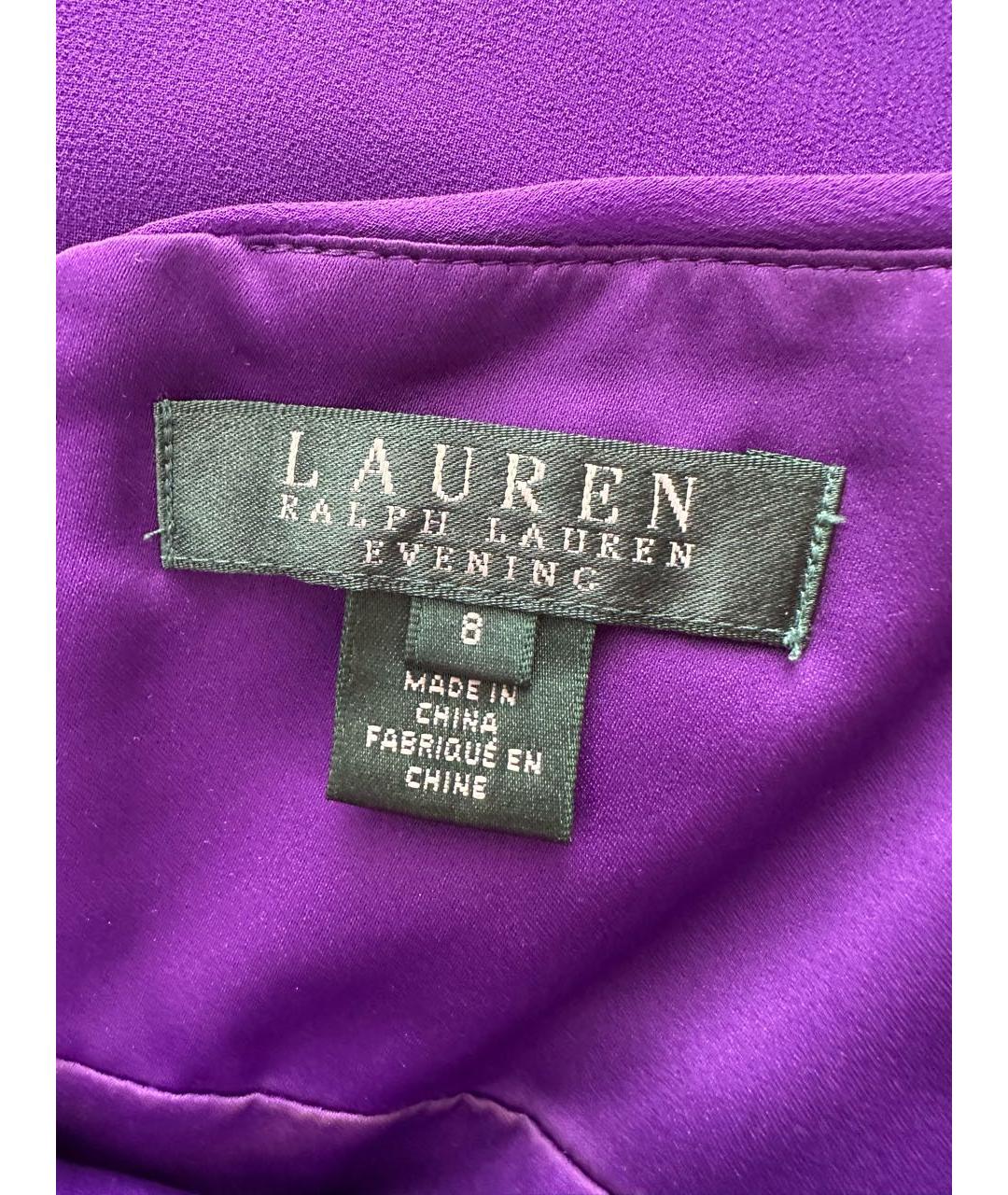 RALPH LAUREN Фиолетовое полиэстеровое вечернее платье, фото 6