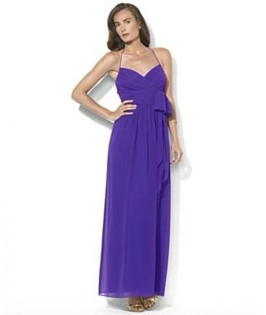 RALPH LAUREN Фиолетовое полиэстеровое вечернее платье, фото 2