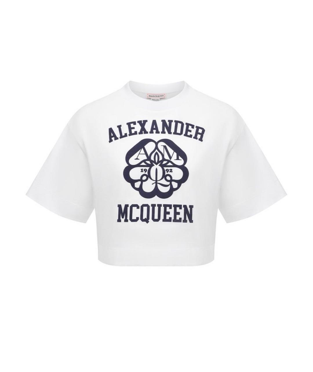 ALEXANDER MCQUEEN Белая хлопковая футболка, фото 1