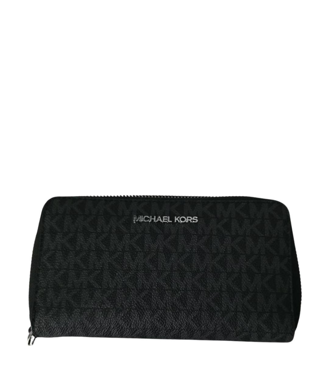 MICHAEL KORS Черный кожаный кошелек, фото 1