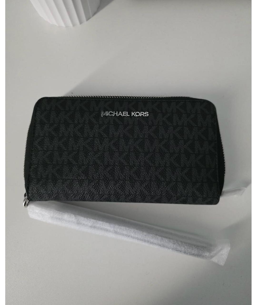MICHAEL KORS Черный кожаный кошелек, фото 4