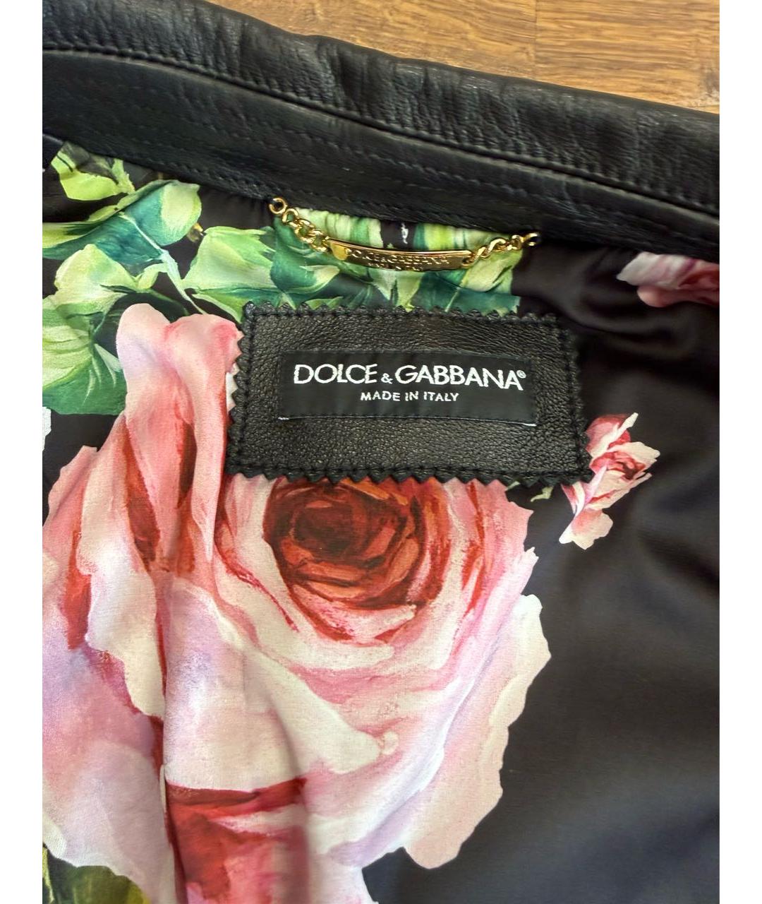 DOLCE&GABBANA Черная кожаная куртка, фото 3