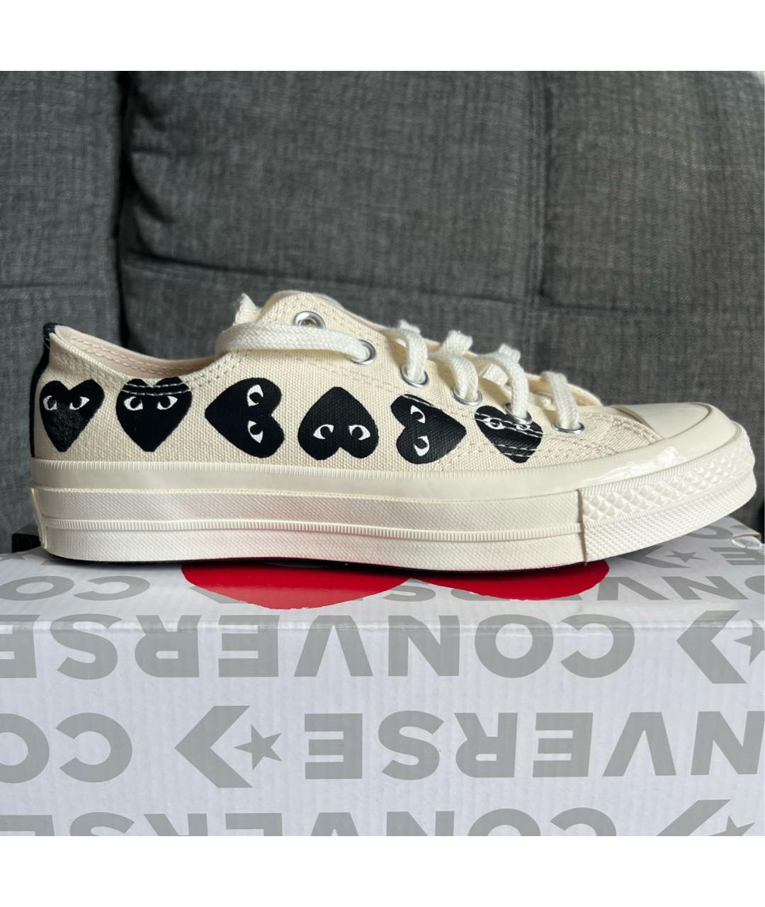 COMME DES GARÇONS PLAY Белые текстильные кеды, фото 8