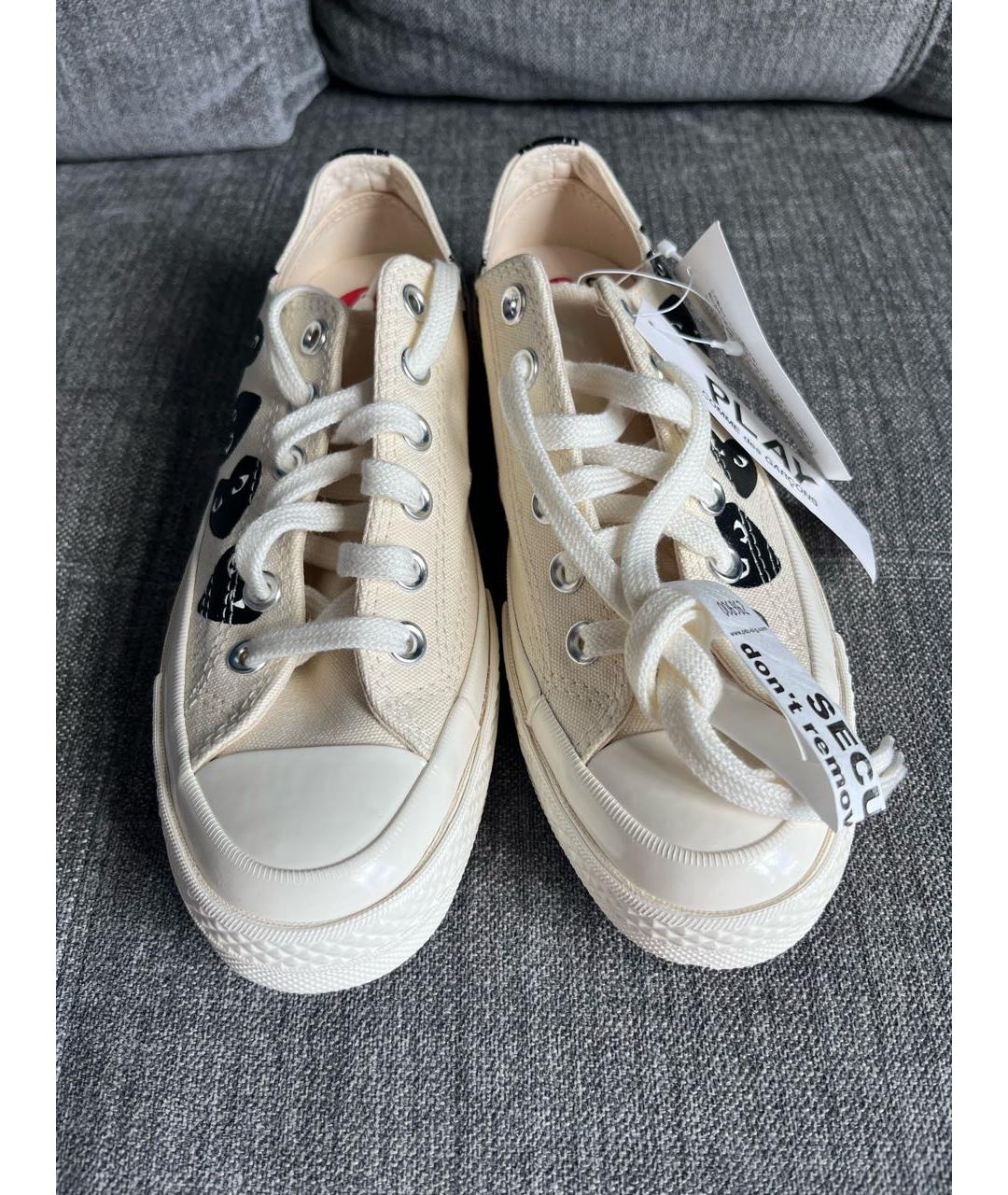 COMME DES GARÇONS PLAY Белые текстильные кеды, фото 2