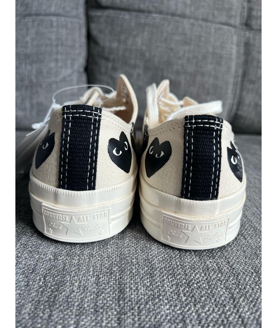 COMME DES GARÇONS PLAY Белые текстильные кеды, фото 4