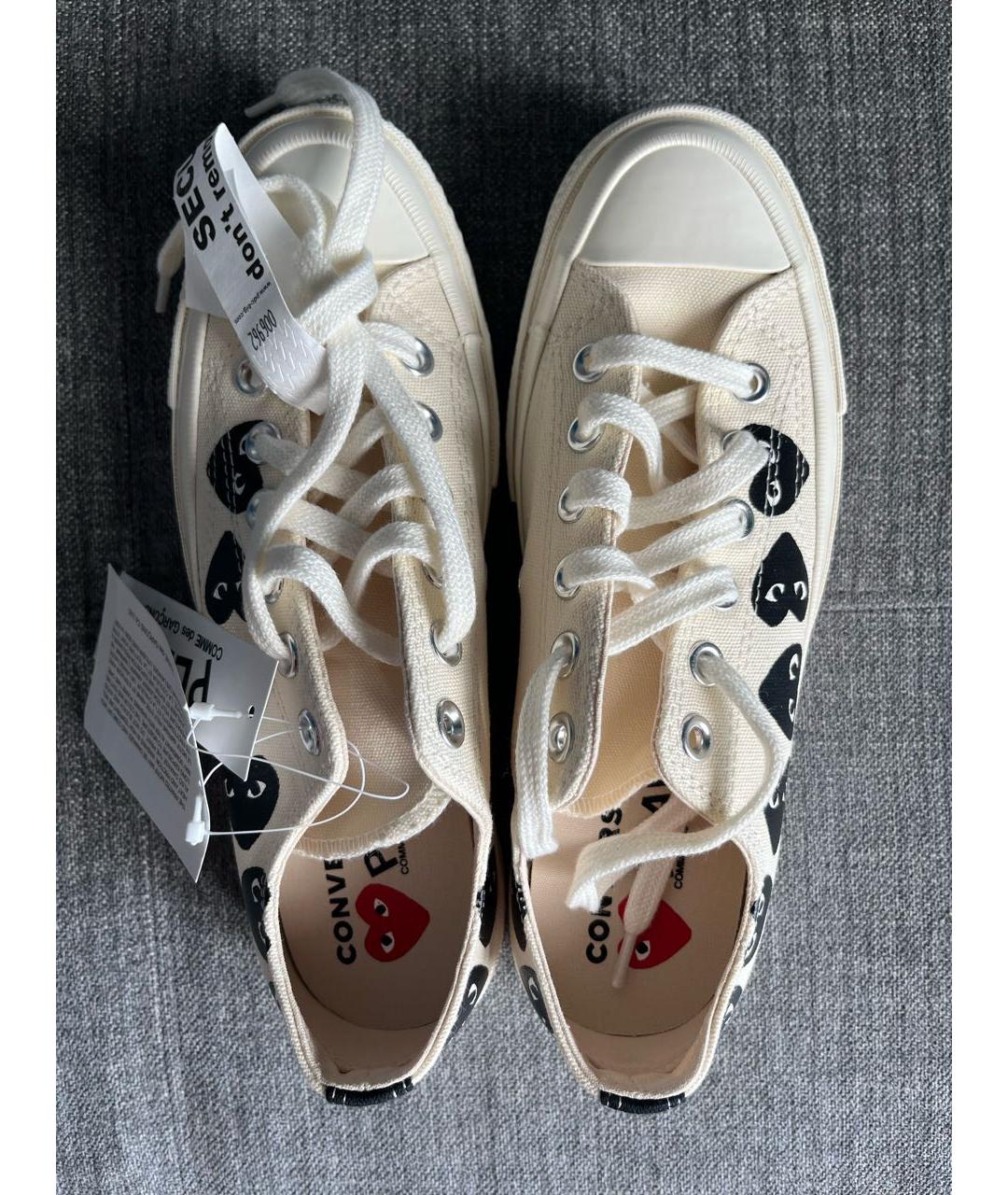 COMME DES GARÇONS PLAY Белые текстильные кеды, фото 3