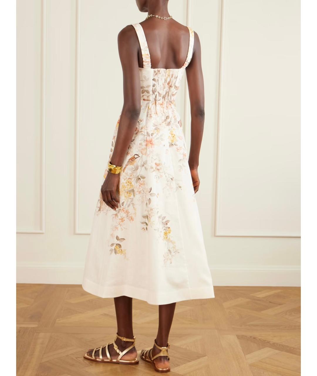 ZIMMERMANN Бежевое льняное коктейльное платье, фото 3