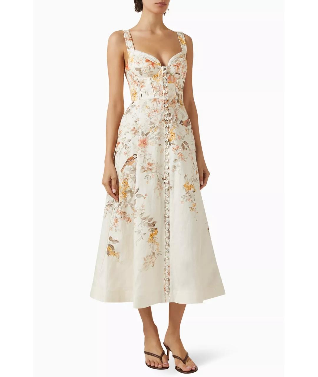 ZIMMERMANN Бежевое льняное коктейльное платье, фото 8