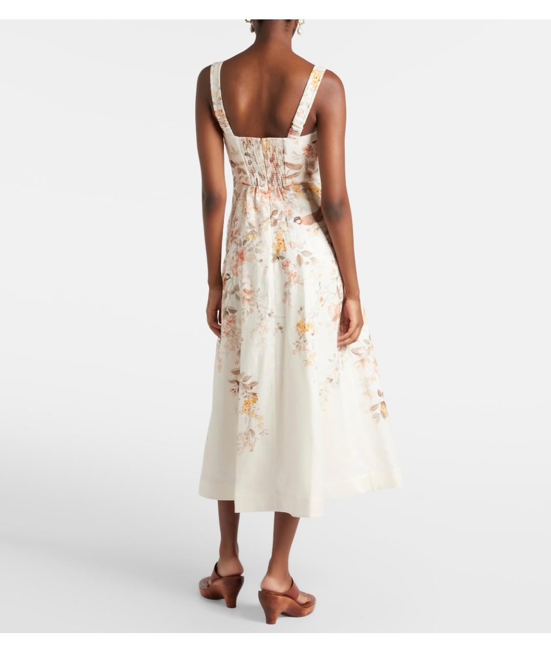 ZIMMERMANN Бежевое льняное коктейльное платье, фото 6