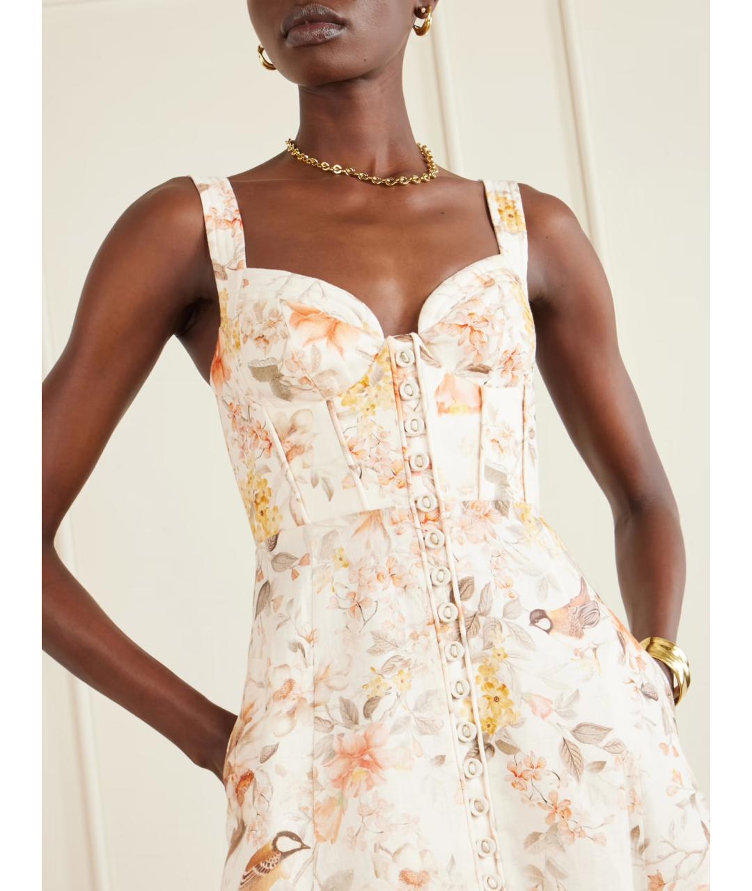 ZIMMERMANN Бежевое льняное коктейльное платье, фото 4