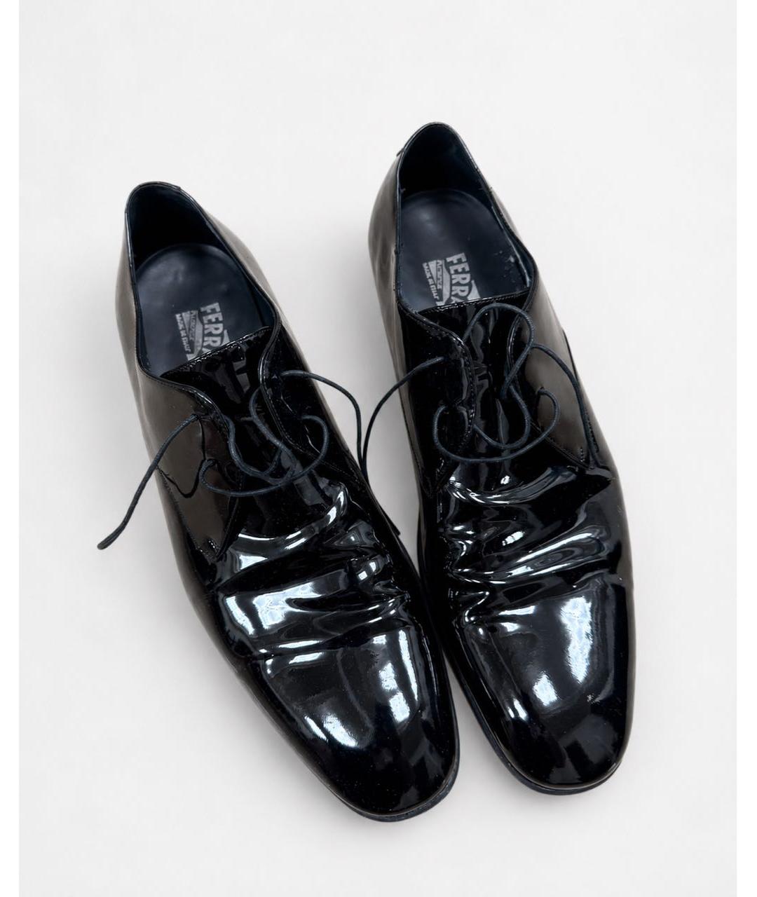 FERRAGAMO Черные туфли из лакированной кожи, фото 2