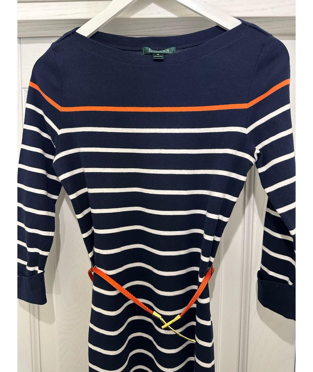 RALPH LAUREN Темно-синее хлопковое повседневное платье, фото 3