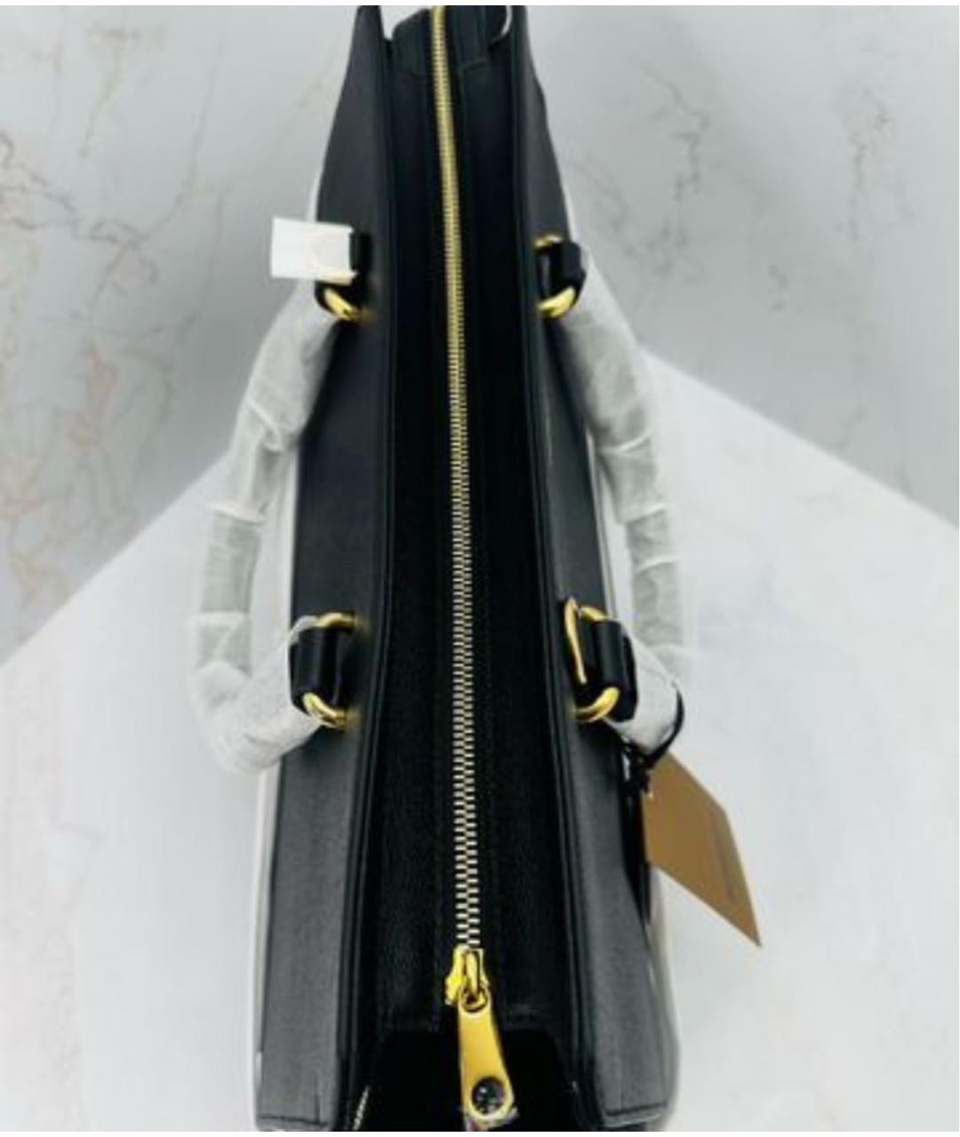 BURBERRY Черная кожаная сумка с короткими ручками, фото 5