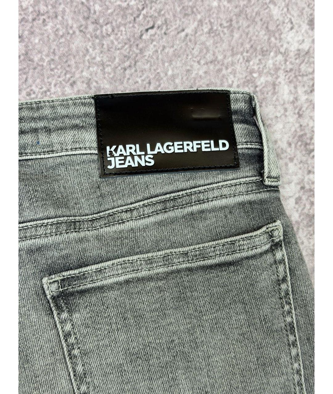 KARL LAGERFELD Серые хлопковые джинсы скинни, фото 8