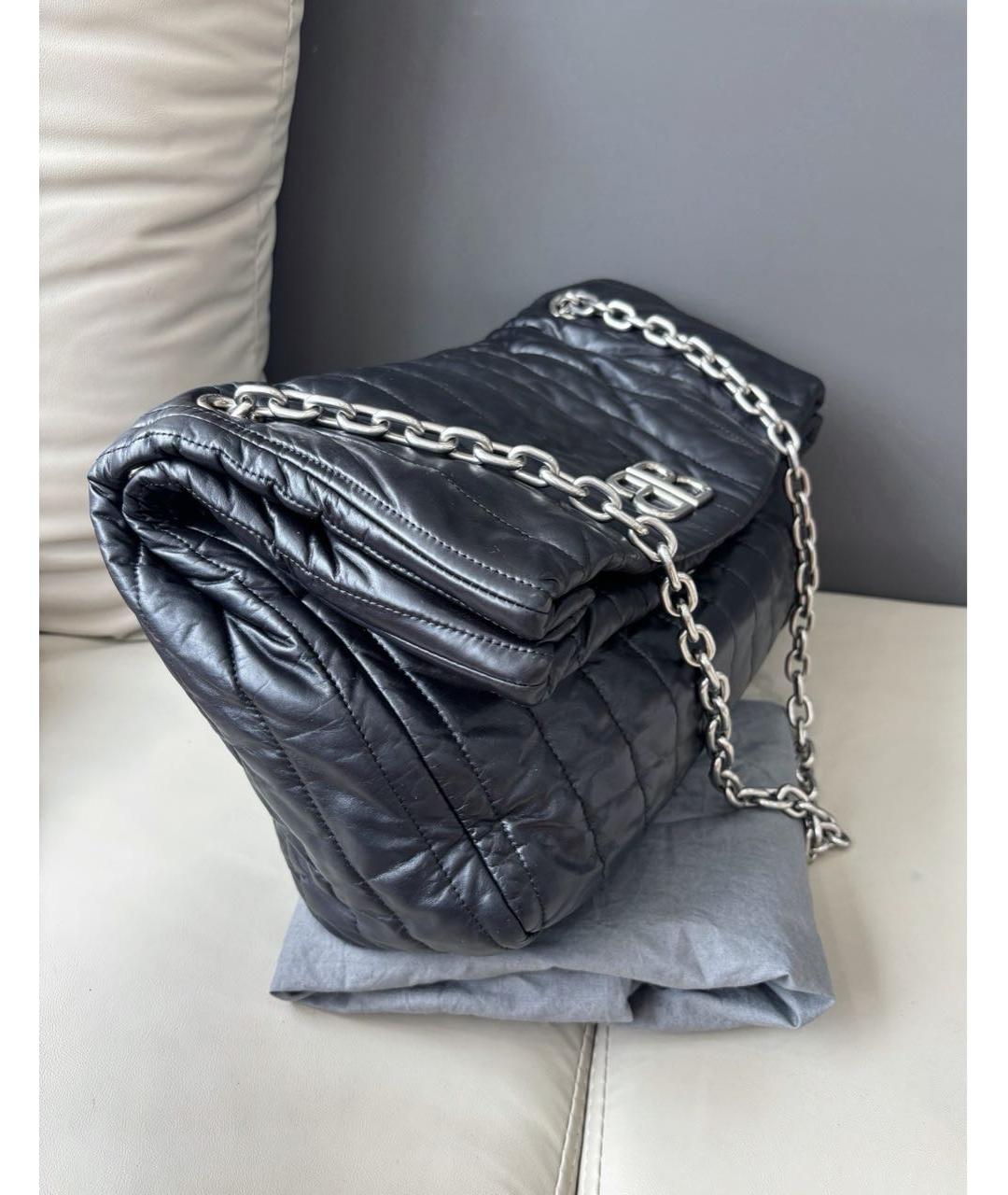 BALENCIAGA Черная кожаная сумка через плечо, фото 3