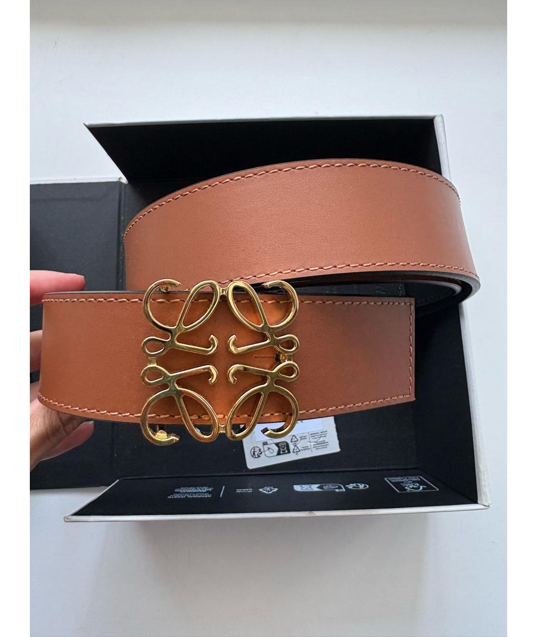 LOEWE Коричневый кожаный ремень, фото 3