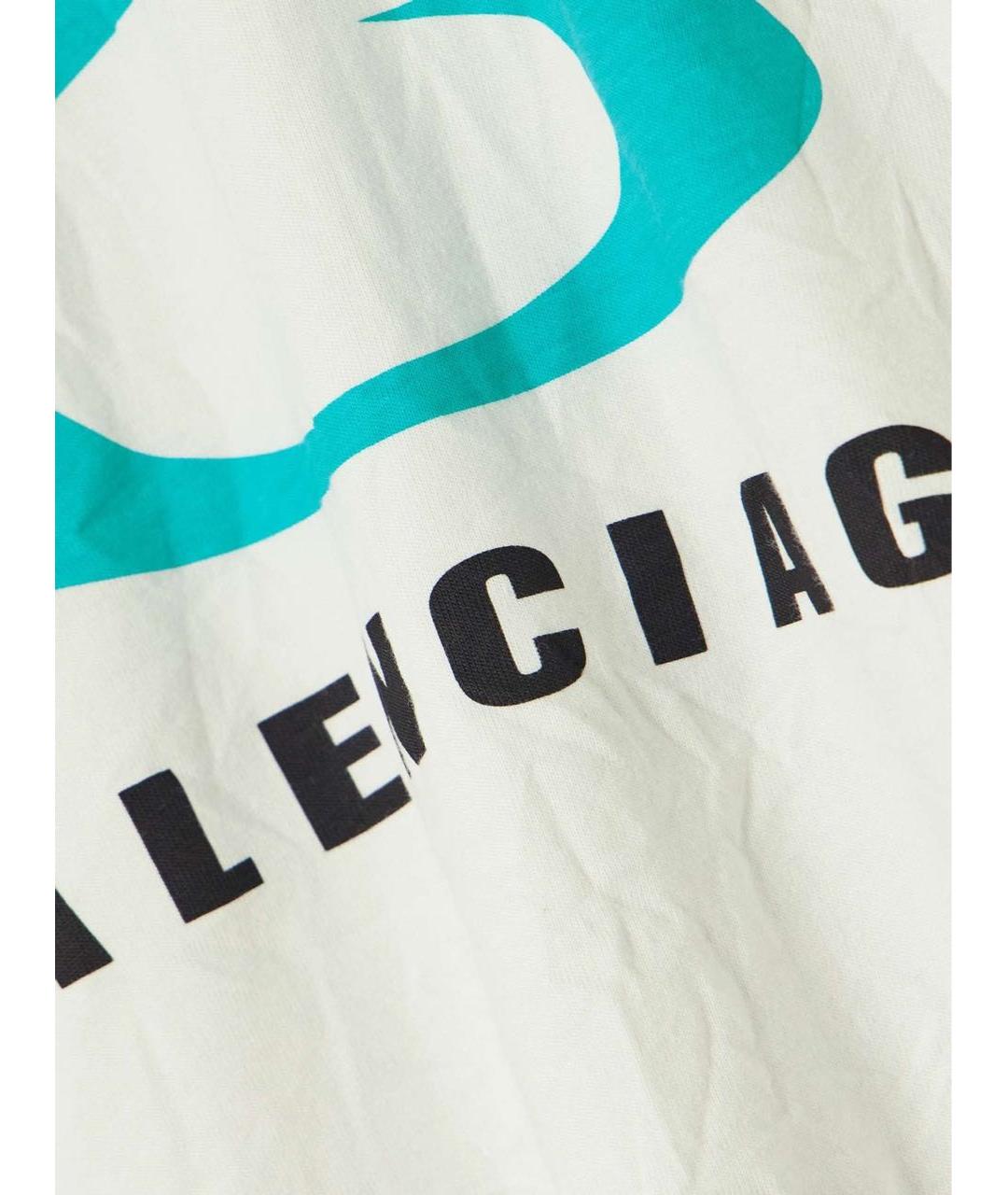 BALENCIAGA Белая хлопковая футболка, фото 5