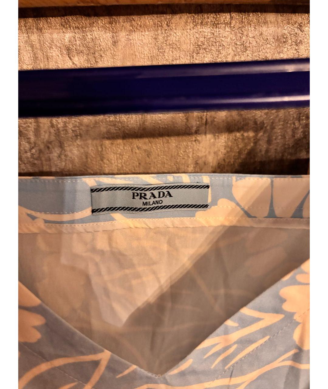 PRADA Голубое хлопко-эластановое платье, фото 6