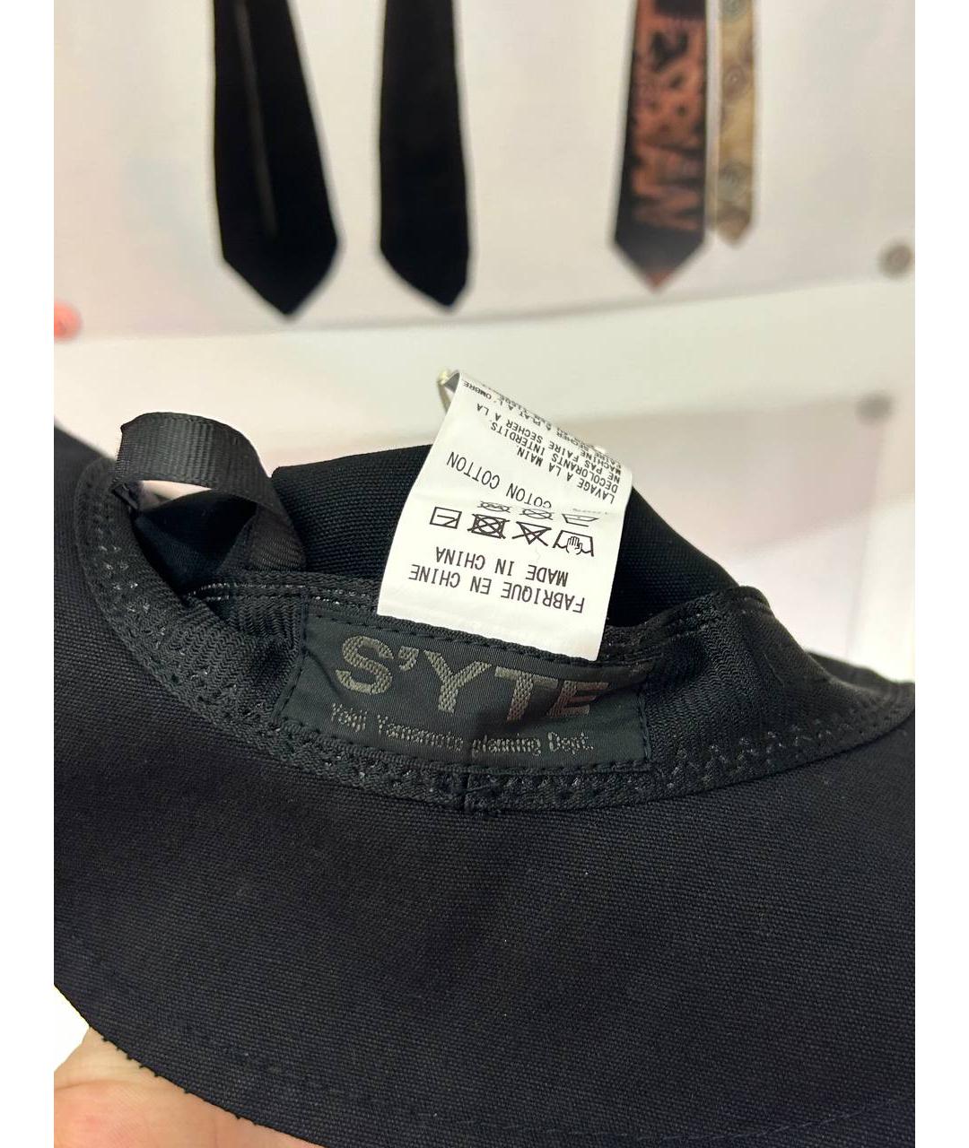 YOHJI YAMAMOTO Черная хлопковая шляпа, фото 5