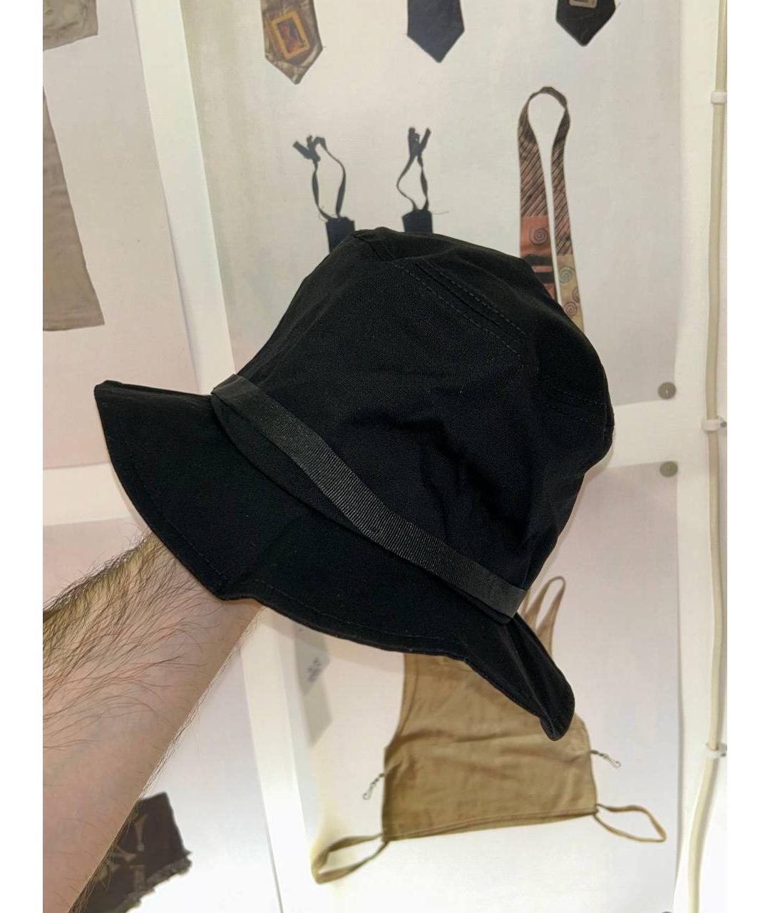 YOHJI YAMAMOTO Черная хлопковая шляпа, фото 8