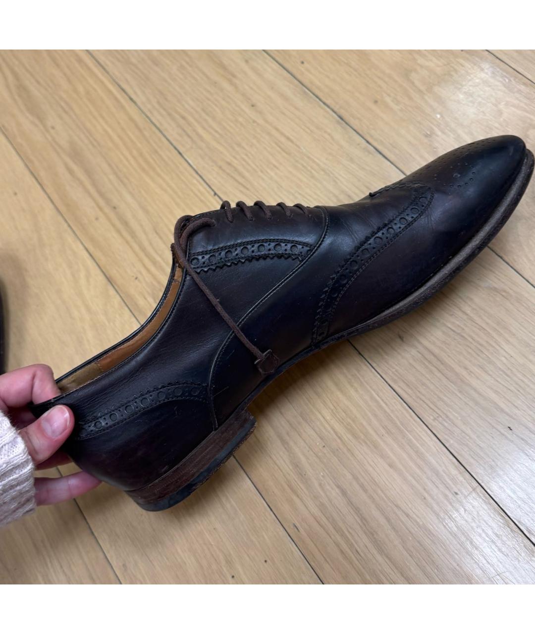 FERRAGAMO Коричневые кожаные туфли, фото 3