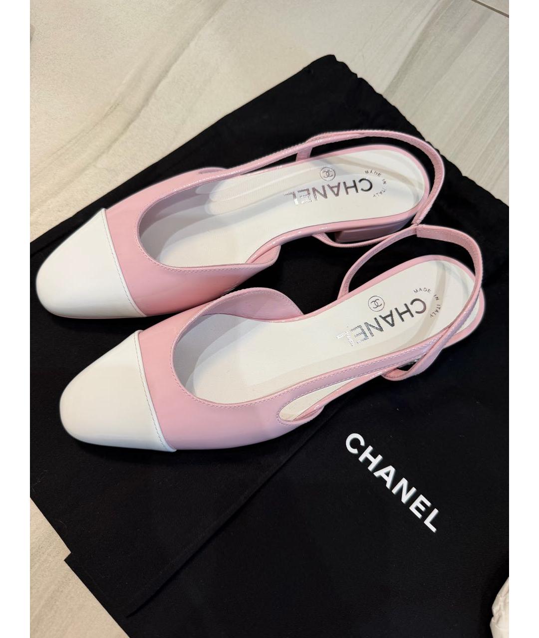 CHANEL Розовые туфли из лакированной кожи, фото 2
