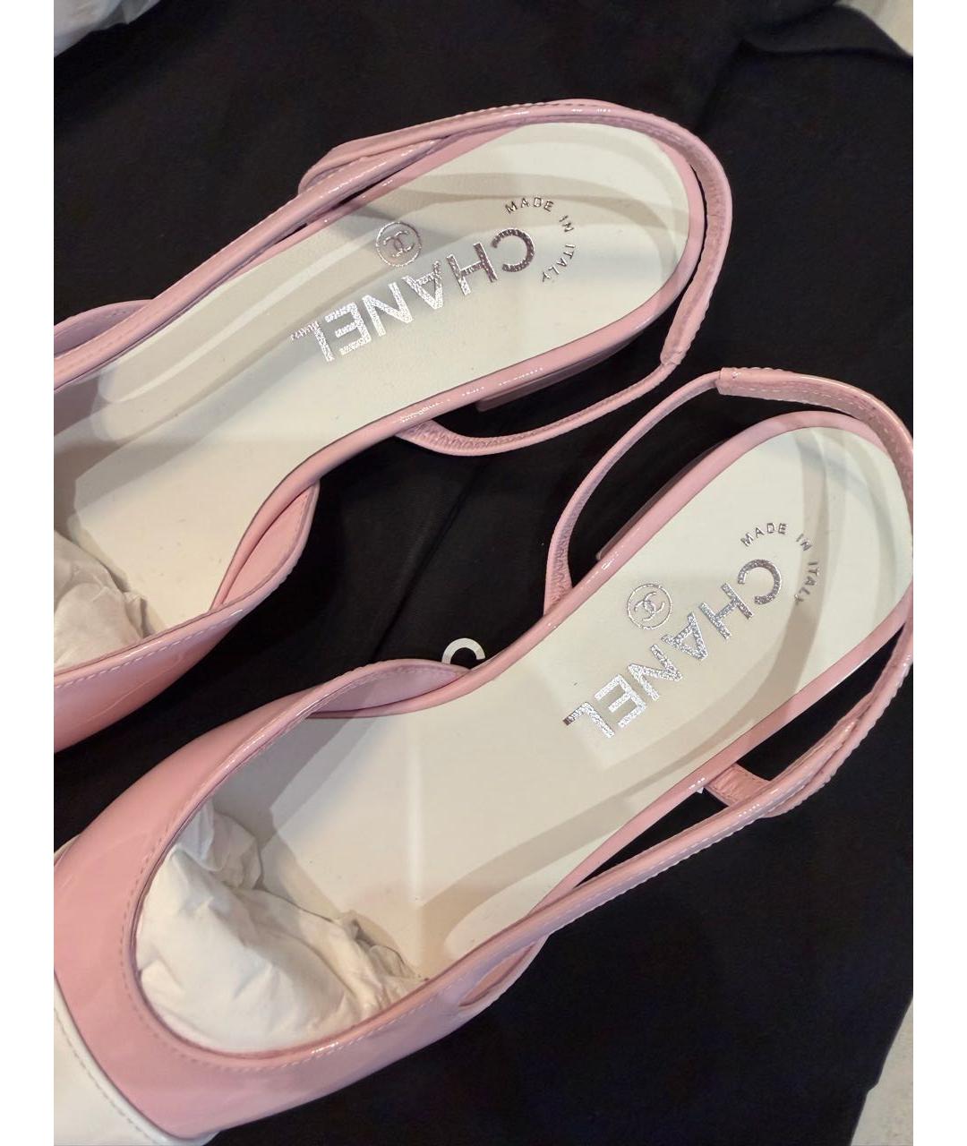 CHANEL Розовые туфли из лакированной кожи, фото 3